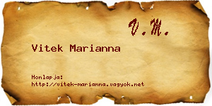 Vitek Marianna névjegykártya